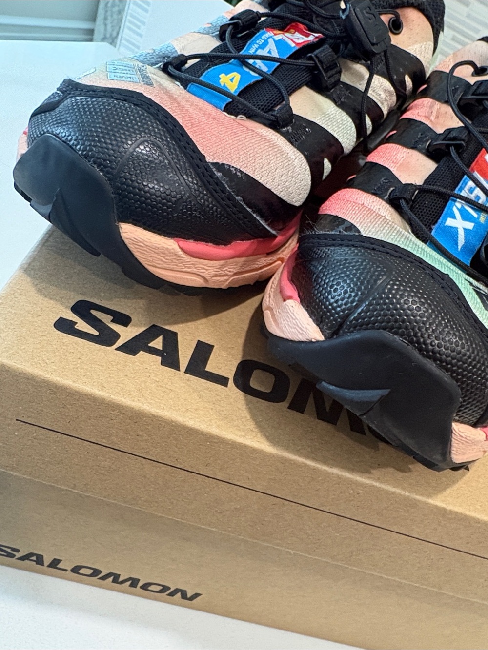Salomon S/Lab Women's Trail Shoes in Coral, Black and Peach - Picture 10 of 11